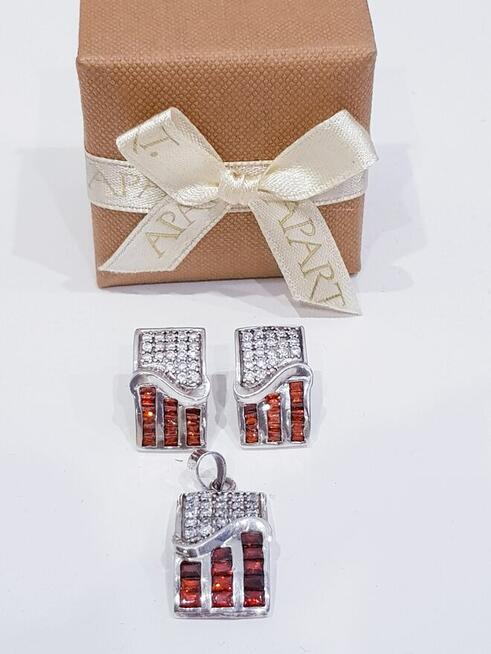 Zestaw srebrnej biżuterii ślubnej Apart