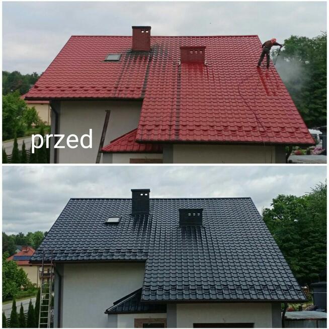 Malowanie dachów blaszanych, dachówki betonowej oraz elewacji