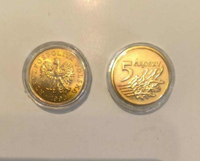 5 groszy 1993r. w slabie.
