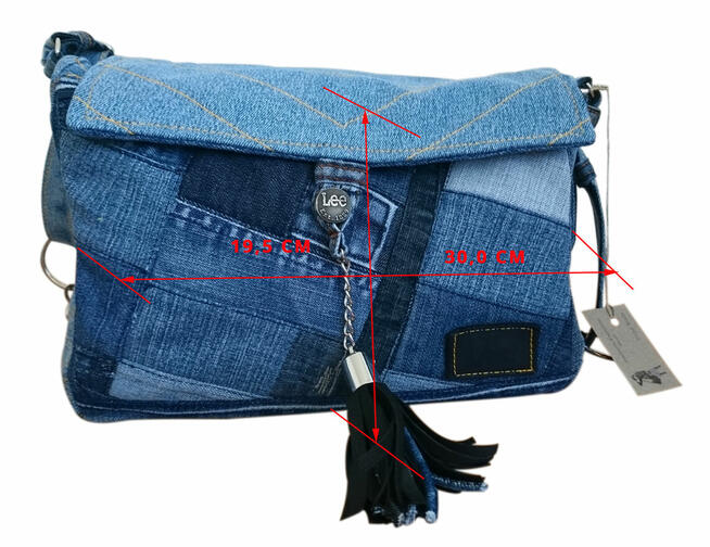 Torebka jeansowa – kuferek nowa, pojemna,