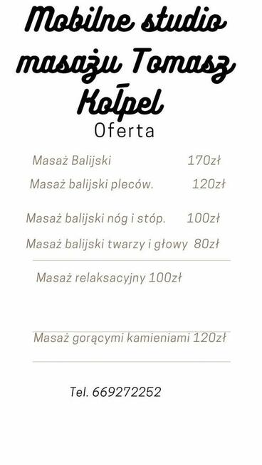 masaże z dojazdem do klietów