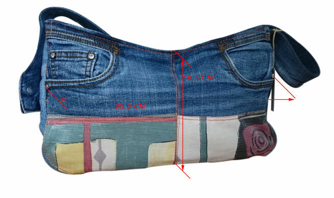 Torebka jeans – “jamnik” - Hand Made.