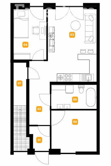 Wyjątkowe mieszkanie z ogrodem /3 pokoje /54.14 m2