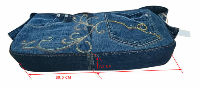 Torebka na ramię codzienna mała, pojemna, jeans, nowa