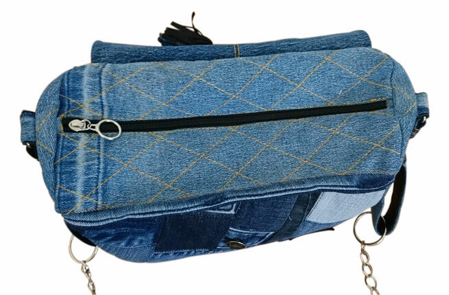 Torebka jeansowa – kuferek nowa, pojemna,