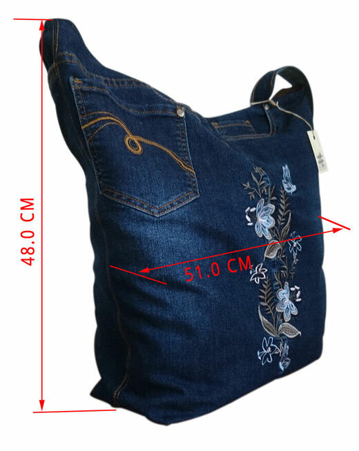 Torba - Worek jeans, nowe - Hand Made - Upcycling.