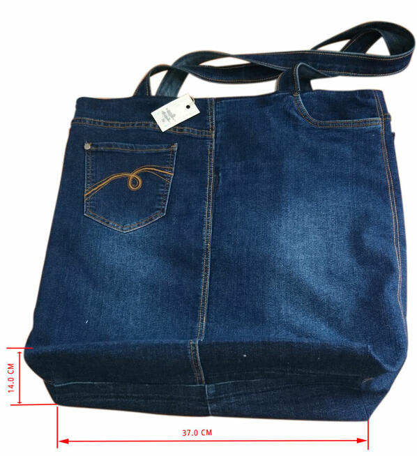 Torba - Worek jeans, nowe - Hand Made - Upcycling.