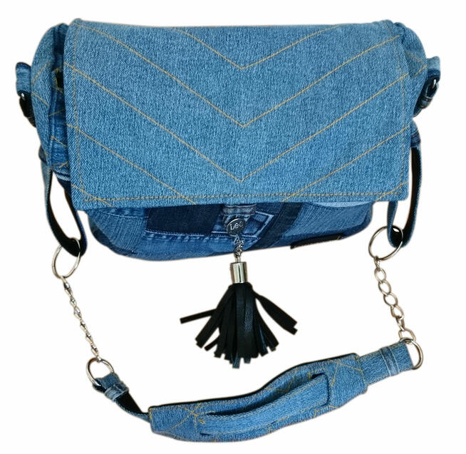 Torebka jeansowa – kuferek nowa, pojemna,