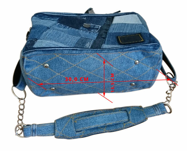 Torebka jeansowa – kuferek nowa, pojemna,