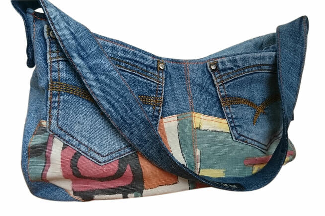 Torebka jeans – “jamnik” - Hand Made.