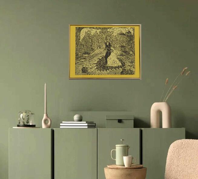 Grafika Linoryt Młoda para obraz oryginał od artysty.