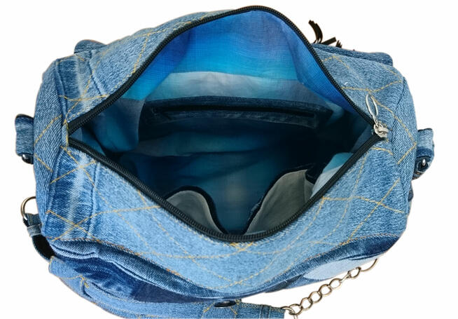 Torebka jeansowa – kuferek nowa, pojemna,