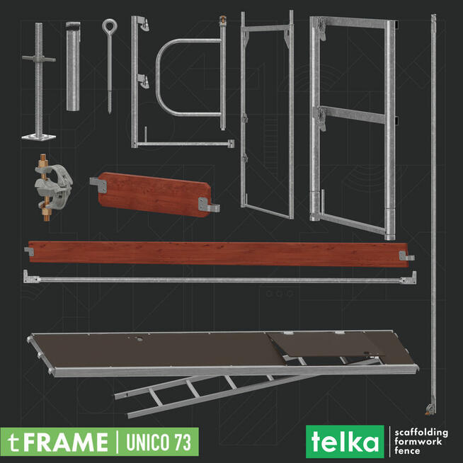 Telka 250 m² UNICO73 Rusztowanie ramowe