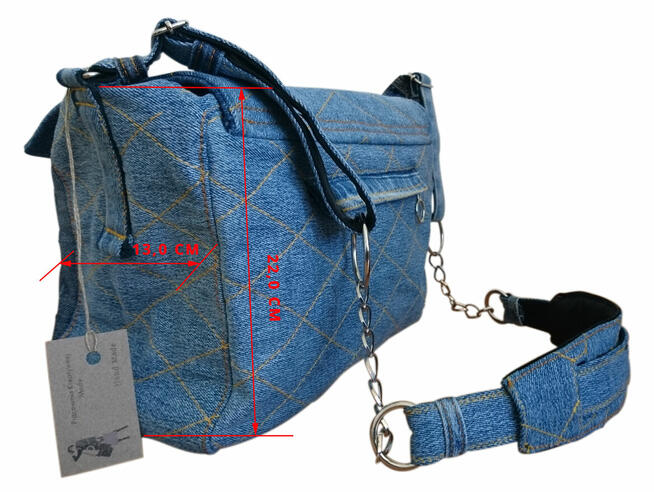 Torebka jeansowa – kuferek nowa, pojemna,