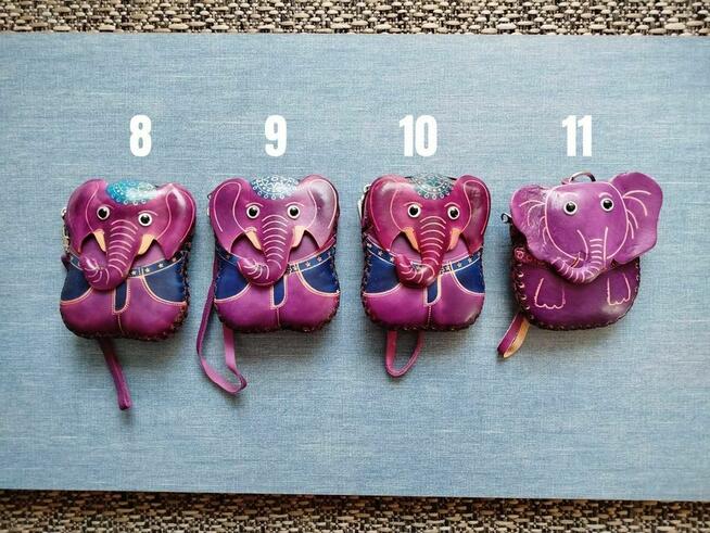 Skórzane portfele / etui w kształcie słoników