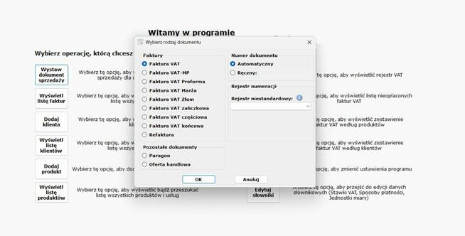 Program do faktur z magazynem - licencja dożywotnia