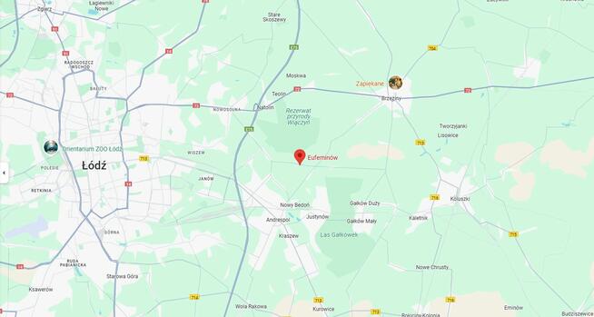 Działka 1841m2 Eufeminów Bezpośrednio