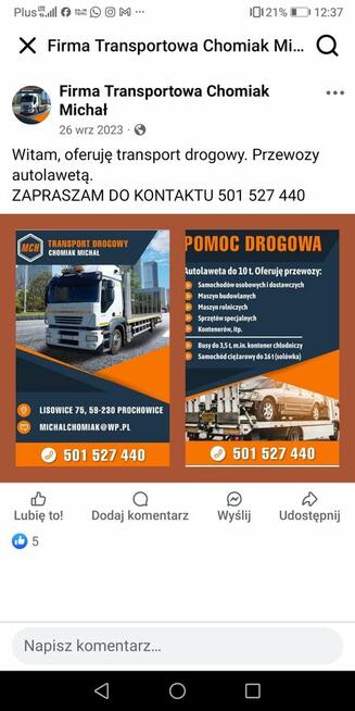 Pomoc drogowa - auto laweta