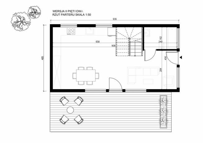 Nowy Dom szkieletowy 45m2 1-piętr. st.deweloperski