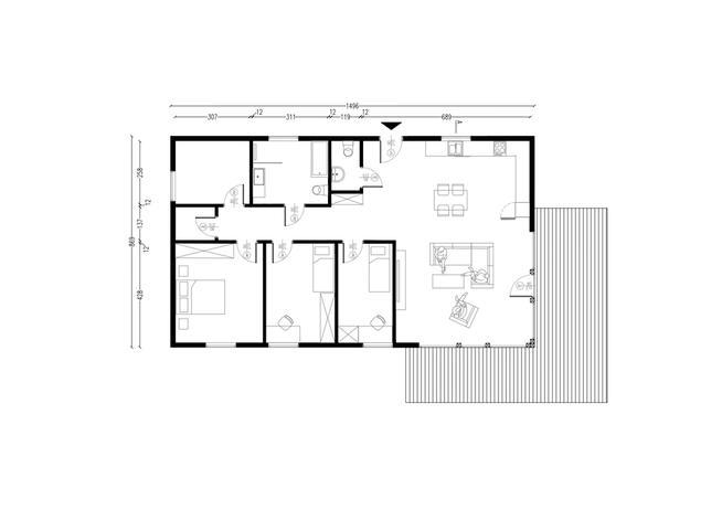 Nowy Dom parterowy 130 m2 szkieletowy w 3mce