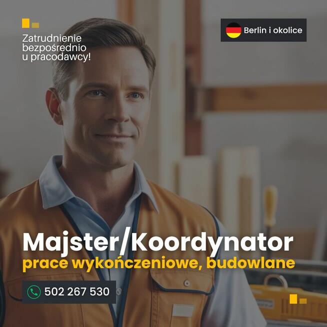 Monter-majster. Wykończenia, Berlin. B2B lub niem umowa