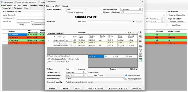 Prosty program do fakturowania - dożywotnia licencja