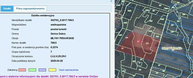 Młyny Piekarskie gm.Dobra-działka rolna na sprzedaż 6,2374ha