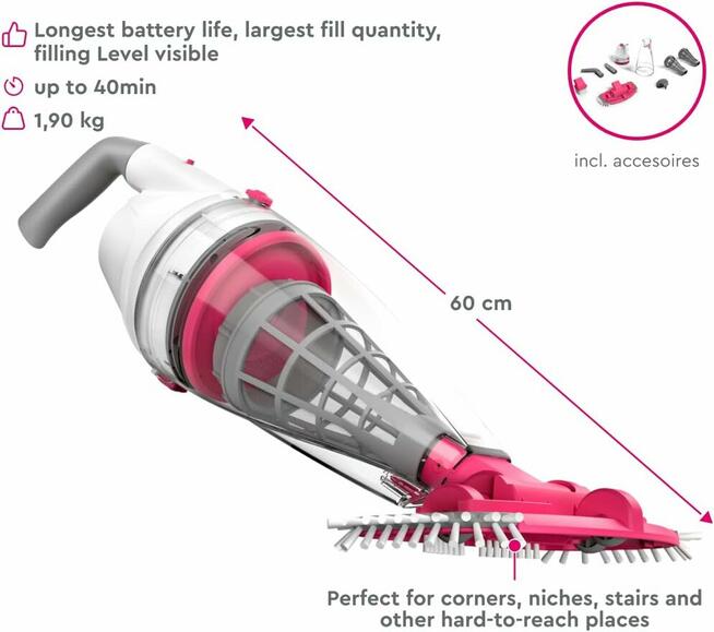 Odkurzacz akumulatorowy BC50 do basenów i spa do 25 m3 BWT B