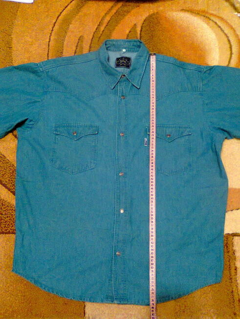 Modna koszula jeans męska długi rękaw