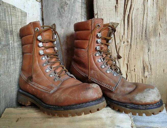 Skórzane wysokie buty vintage