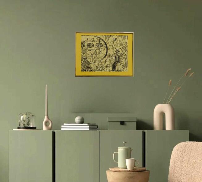 Grafika Linoryt W przedziale sztuka, oryginał od artysty.