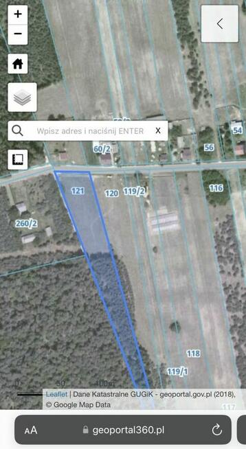 Sprzedam działkę rolną z lasem