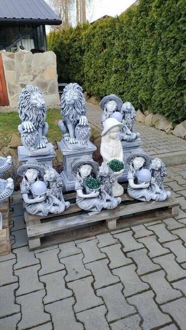 Lwy betonowe lew betonowy na slupki ogrodzenie 53cm