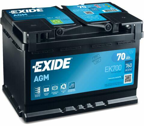 Akumulator Exide 70Ah 760A EK700 AGM P+ Start Stop
