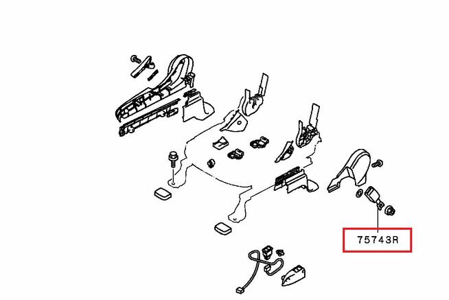 Mitsubishi ASX zapinka wpinka zapięcie pasa prawy przód