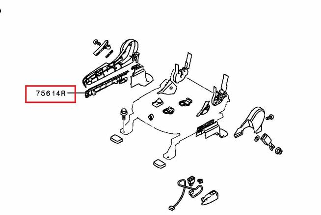 Mitsubishi ASX osłona fotela prawego przedniego prawy dół