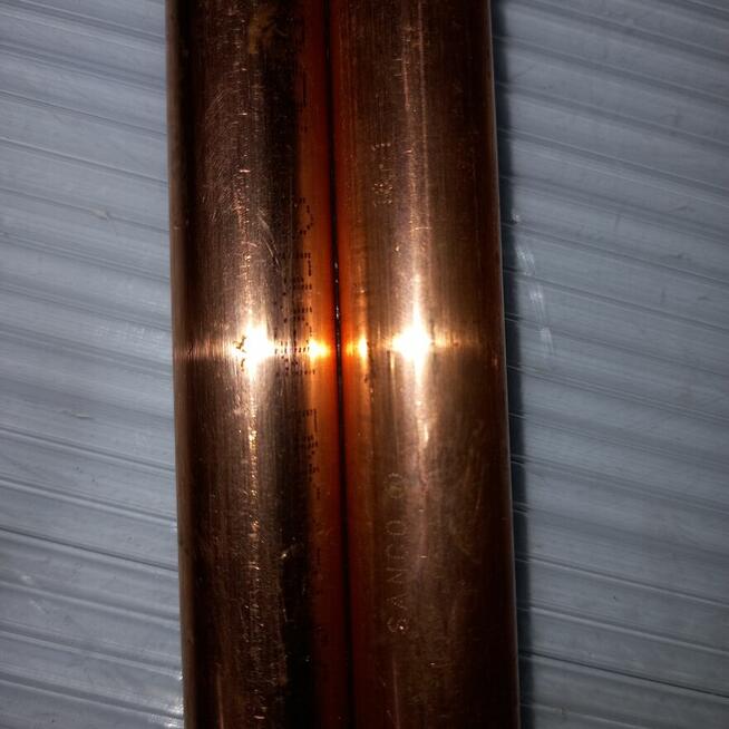 rura miedziana 18x1 2.5m x 2 i 1.3m Sanco Germany Hutmen