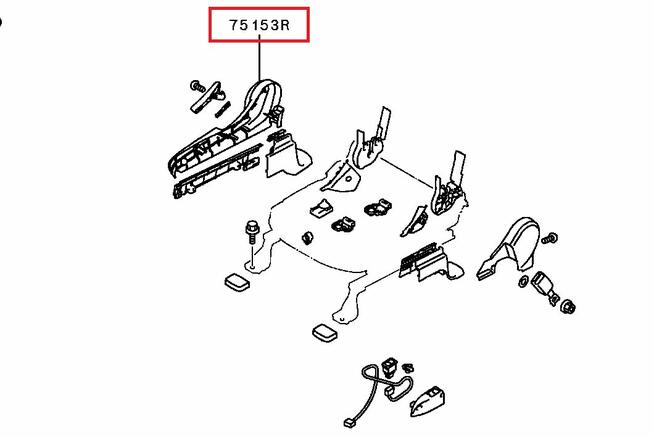 Mitsubishi ASX osłona fotela prawego przedniego prawa strona