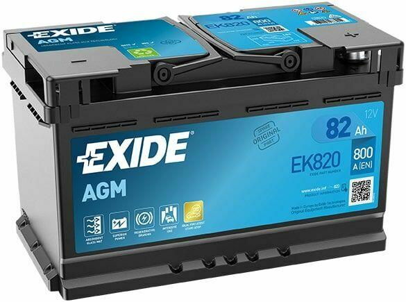 Akumulator Exide 82Ah 800A EK820 AGM Start Stop