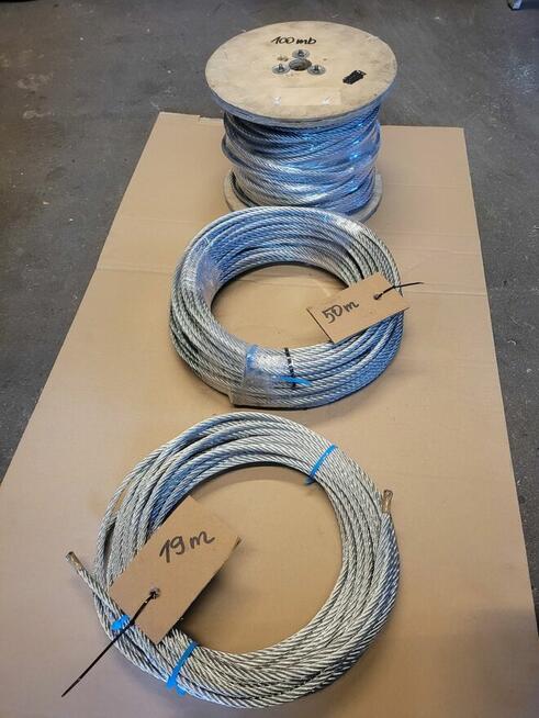 19m - Lina stalowa 8mm ocynk 6x19+FC tyrolka tyrolki