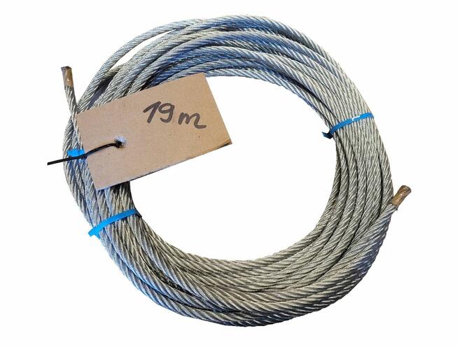 19m - Lina stalowa 8mm ocynk 6x19+FC tyrolka tyrolki