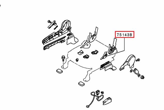 Mitsubishi ASX osłona fotela przedniego lewa strona wew dół