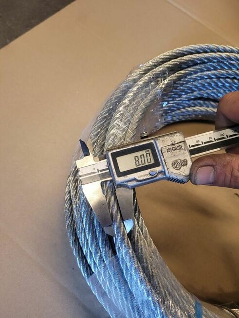 19m - Lina stalowa 8mm ocynk 6x19+FC tyrolka tyrolki