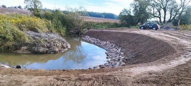 Koparka gąsienicowa, wykopy, niwelacja, Korytowanie