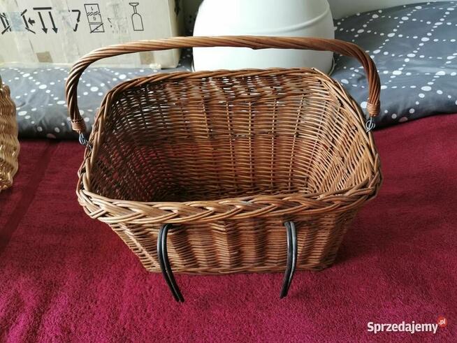 Kosz z uchwytem na rower z wikliny Rattan wiklina