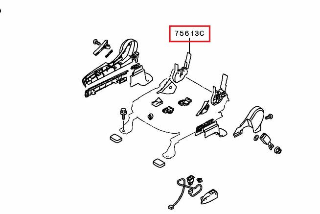 Mitsubishi ASX osłona wewnętrzna prawa fotela przedniego