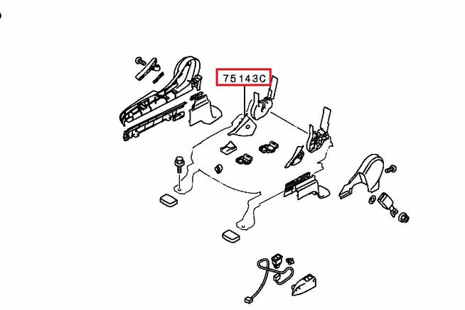 Mitsubishi ASX osłona fotela przedniego prawa strona wew dół