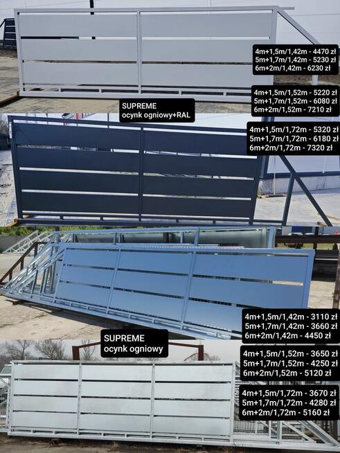 Brama przesuwna 4m wypełnienie panel aluminiowy, inne modele