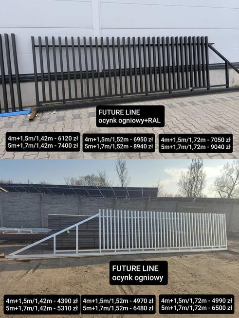 Brama przesuwna 4m wypełnienie panel aluminiowy, inne modele