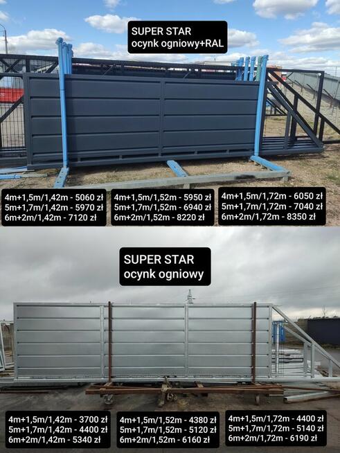 Brama przesuwna 4m wypełnienie panel aluminiowy, inne modele